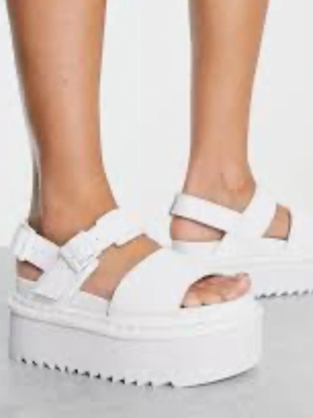 Dr. Martens White Platform Sandals with Chunky Soles